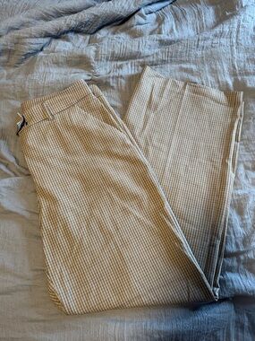 Express Womens’  Light Tan Houndstooth Dress Pants, Wide leg, 12L, EUC